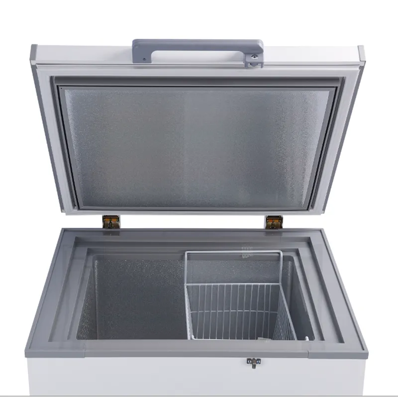 Super Energy Save 110mm Foaming Thickness Normal 10v~50vdcsolar Deep Freezer Double Doors BD/BC-358H factory